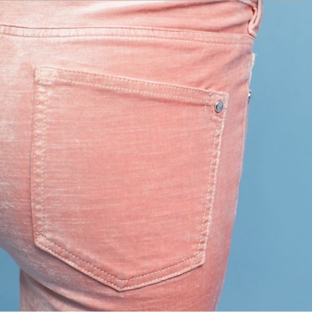 NWOT Pilcro Velvet Serif Mid-Rise Pink Velour Skinny Jeans Sz 27 28 - Picture 3 of 15
